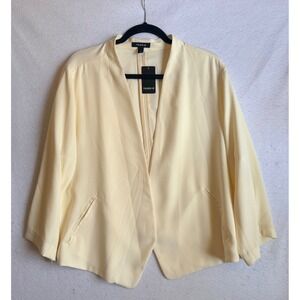 Torrid 2 Cream Cutaway Blazer Open Front Jacket Plus Size 2x 18 20 NWT